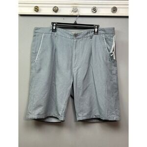 AMIANI Men Resort Fashion Flat Front Pleated Shorts Light Blue Size 40